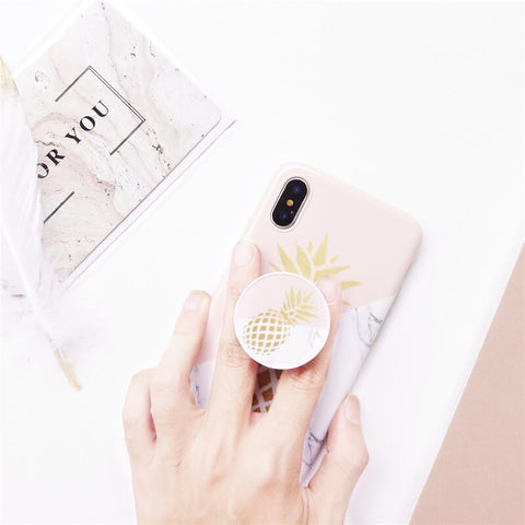 Image of 2019 New Instagram Style Marble Pattern With Pineapple Printing Soft iPhone Case