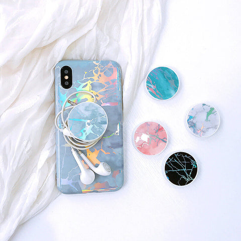 Image of 2019 New Laser Marble Texture iPhone Case With Phone Holder
