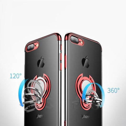 Image of Electroplating Three-section Car Buckle Case For iPhone