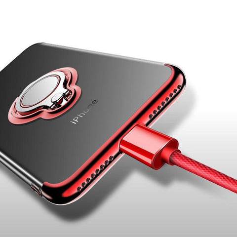 Image of Electroplating Three-section Car Buckle Case For iPhone