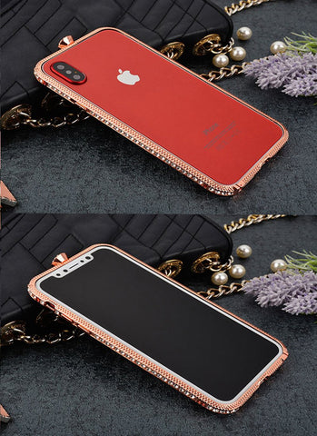 Image of Bling Diamond Crystal Bumper Metal Frame Shockproof Case For iPhone