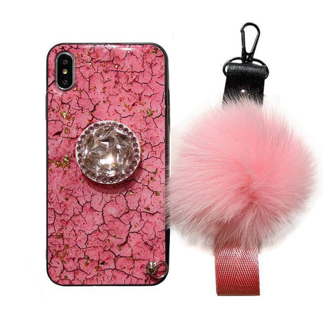 Image of Hair Ball Airbag Bracket Diamond iPhone Case