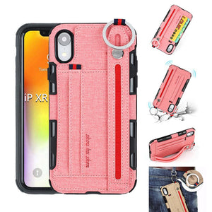 Metal Buckle Wrist Strap Bracket Card Slot Phone Case