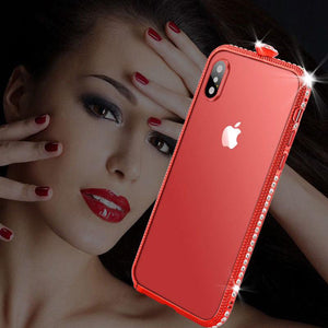 Bling Diamond Crystal Bumper Metal Frame Shockproof Case For iPhone