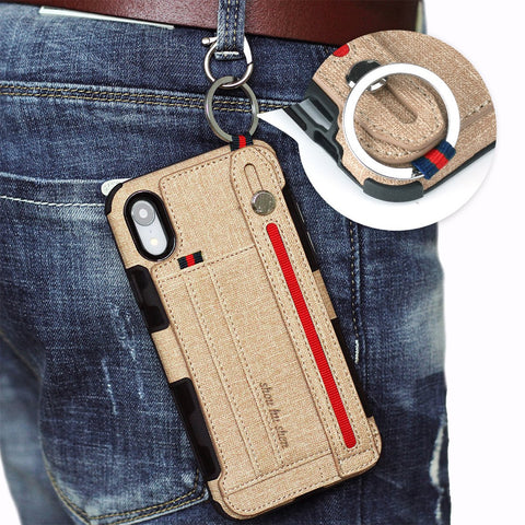 Image of Metal Buckle Wrist Strap Bracket Card Slot Phone Case