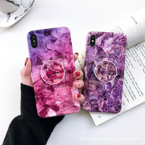 Image of 2019 New Marble Veins iPhone Case With Phone Holder