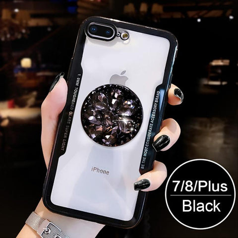 Image of Diamond Airbag Bracket Phone Case For iPhone