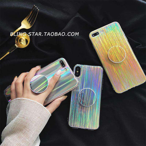 Image of 2019 New Laser Beam Stylish Chic iPhone Case With Phone Holder