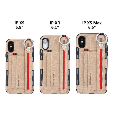 Image of Metal Buckle Wrist Strap Bracket Card Slot Phone Case