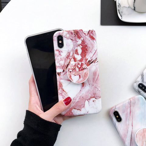 Image of 2019 New Marble Veins iPhone Case With Phone Holder