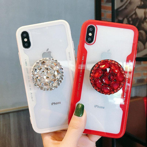 Image of Diamond Airbag Bracket Phone Case For iPhone