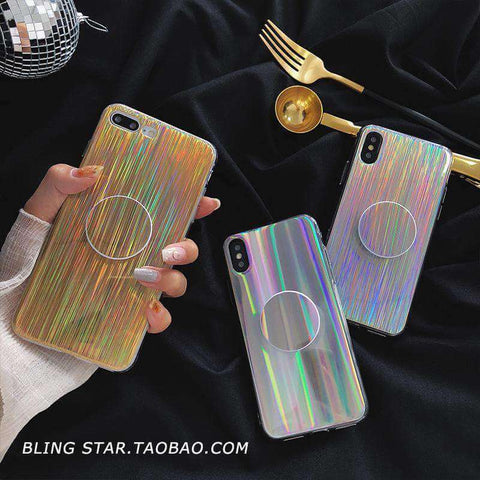 Image of 2019 New Laser Beam Stylish Chic iPhone Case With Phone Holder