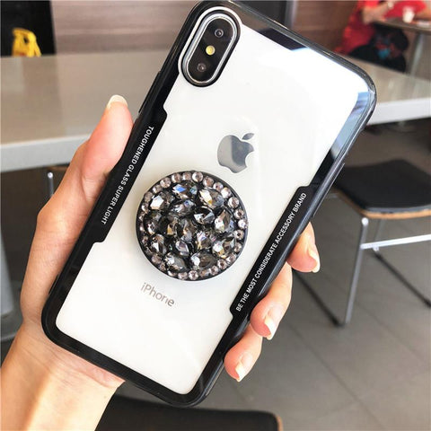 Image of Diamond Airbag Bracket Phone Case For iPhone