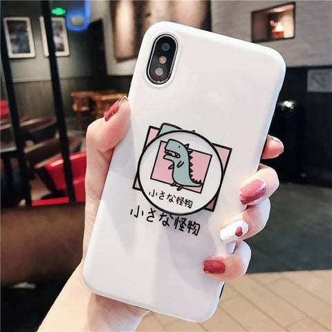 Image of 2019 New Popular Logo Cartoon Cat Stand iPhone Case