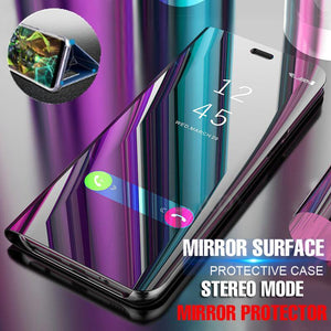 Luxury Plating Mirror Flip Case Full Cover Protector Shockproof Case For iPhone