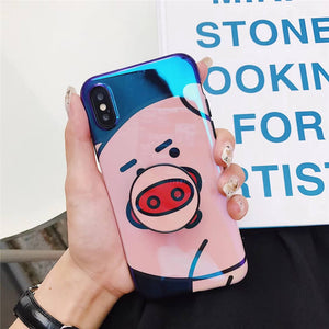 2019 New Cute Fat Pig iPhone Case with Phone Holder