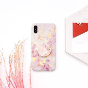 2019 New Pink Marble Style iPhone Case With Phone Holder