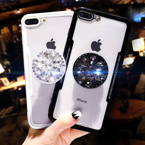 Diamond Airbag Bracket Phone Case For iPhone