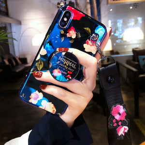 2019 New Blu-ray Mirror iPhone Case With Flower