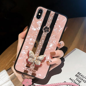 2019 New Mirror iPhone case with diamond butterfly