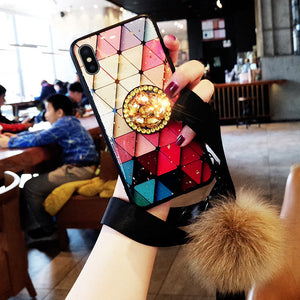 2019 New Diamond colorful iPhone Case with Wristband