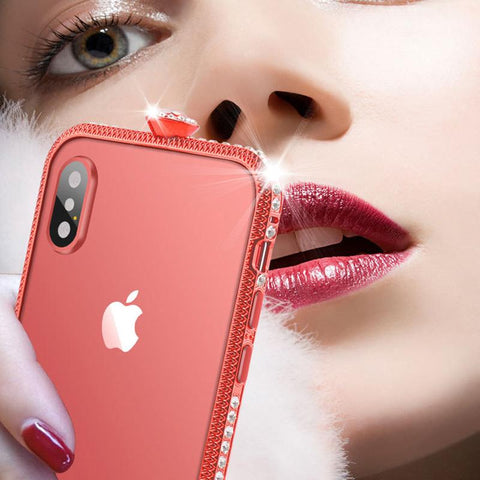 Image of Bling Diamond Crystal Bumper Metal Frame Shockproof Case For iPhone