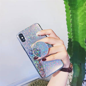 2019 New Laser Beam Glitter Crossbody Chain iPhone Case With Phone Holder