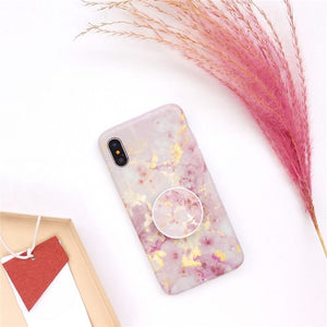 2019 New Pink Marble Style iPhone Case With Phone Holder