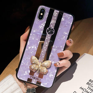 2019 New Mirror iPhone case with diamond butterfly