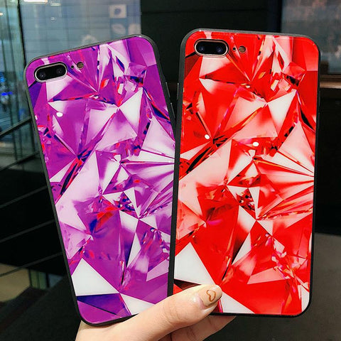 Image of Diamond Airbag Bracket Glass Case For iPhone