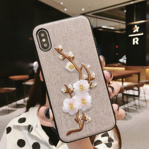 2019 New Embroidered Flower Pattern iPhone Case