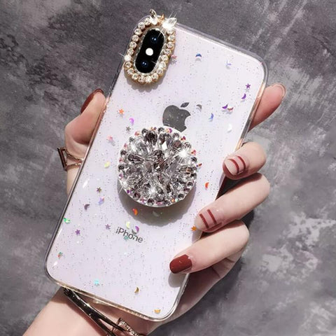 Image of Queen Diamond Bracket Mobile Phone Case For iPhone (with AirBag)