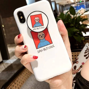 2019 New Popular Logo Cartoon Cat Stand iPhone Case