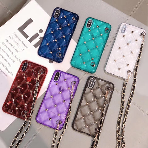 Image of 2019 New Rhombic Anti-Fall Soft iPhone Case