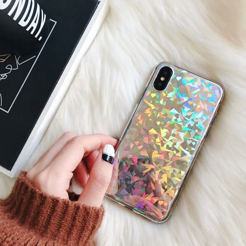 Image of 2019 New Laser Beam Glitter Crossbody Chain iPhone Case With Phone Holder