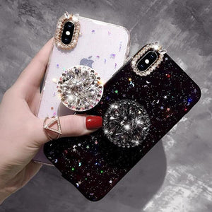 Queen Diamond Bracket Mobile Phone Case For iPhone (with AirBag)