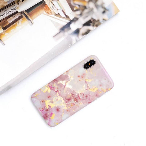 Image of 2019 New Pink Marble Style iPhone Case With Phone Holder