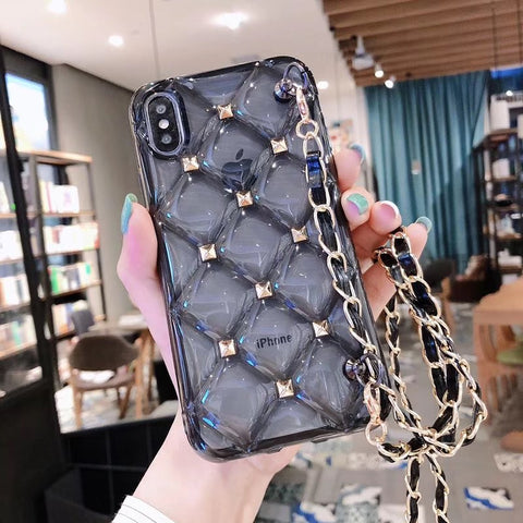 Image of 2019 New Rhombic Anti-Fall Soft iPhone Case