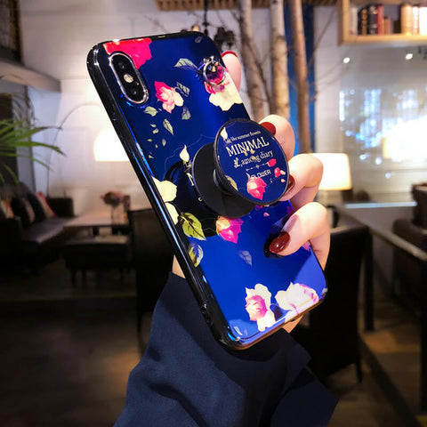 Image of 2019 New Blu-ray Mirror iPhone Case With Flower