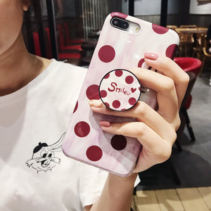 2019 New Vintage Polka Dot iPhone Case With Phone Holder