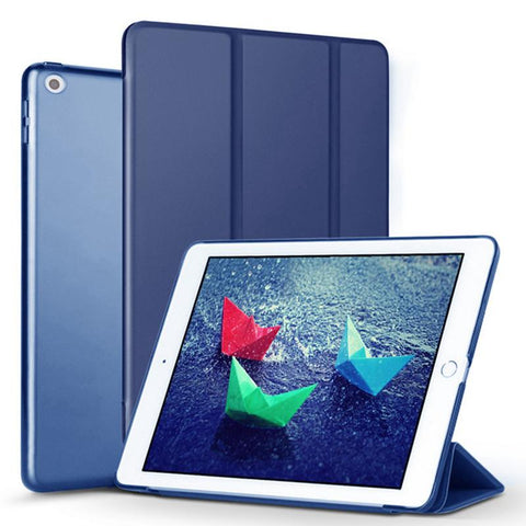 Image of Origianl Silicon Smart Wake Sleep PU Leather Cover For iPad