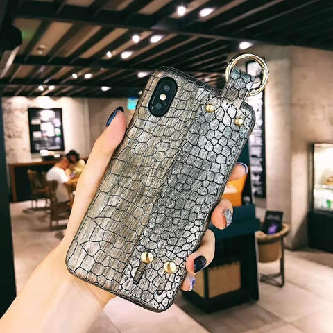Image of Crocodile Skin Diamond Gem Case For iPhone