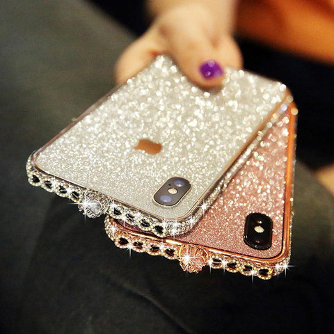 Image of Bling Heart-Shaped Crystal iPhone Case With Grade A Aluminum Frame