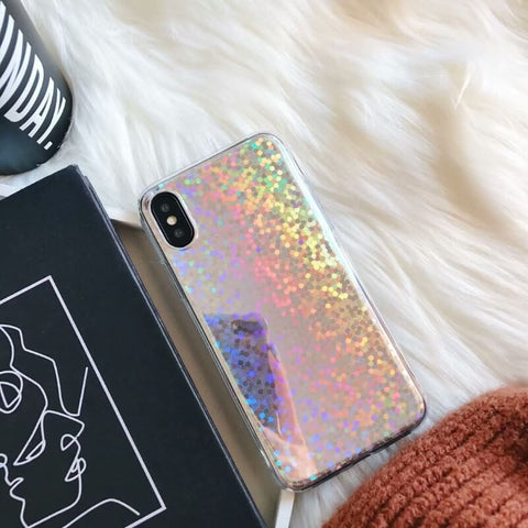 Image of 2019 New Laser Beam Glitter Crossbody Chain iPhone Case With Phone Holder