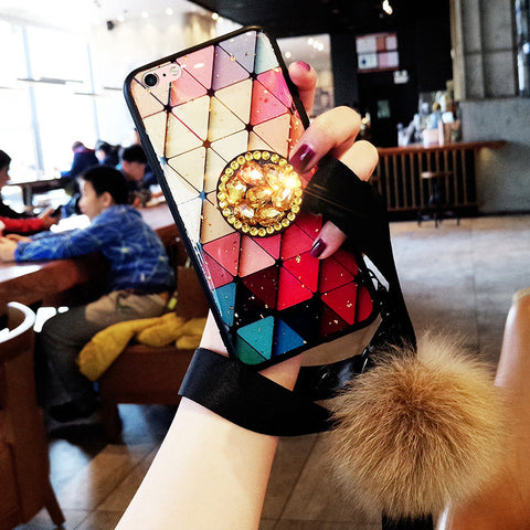 Image of 2019 New Diamond colorful iPhone Case with Wristband