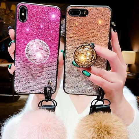 Image of 2019 New Gradient Shining Unique iPhone Case With Shining Holder