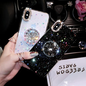 Queen Diamond Bracket Mobile Phone Case For iPhone (with AirBag)