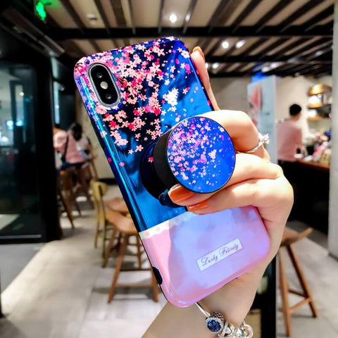 Image of 2019 New Blu-ray Mirror iPhone Case With Flower