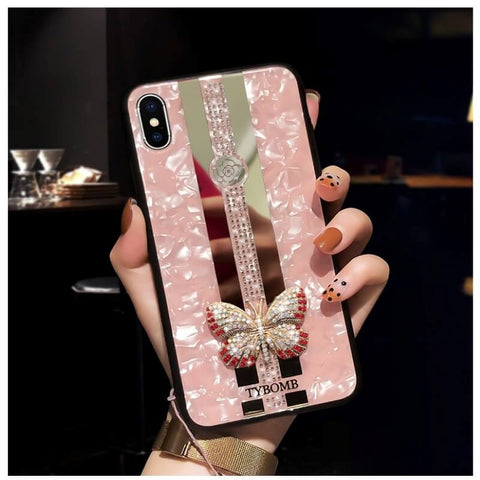 Image of 2019 New Mirror iPhone case with diamond butterfly