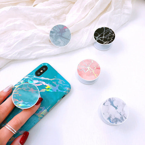 Image of 2019 New Laser Marble Texture iPhone Case With Phone Holder